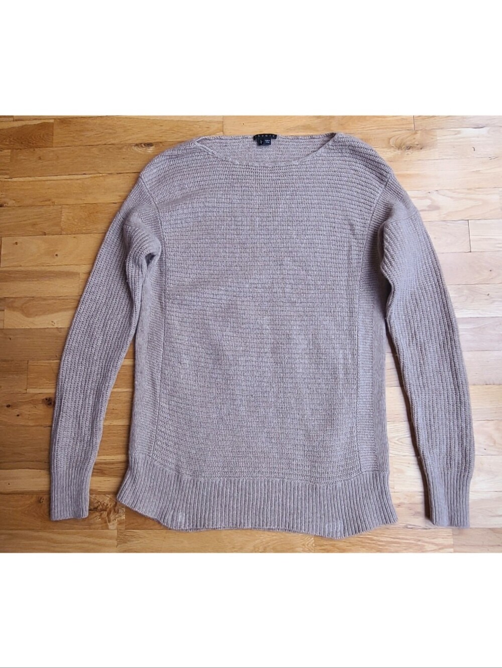 THEORY Jillane / Loryelle Knit Sweater Taupe Size Large | Luxury Cozy Knit